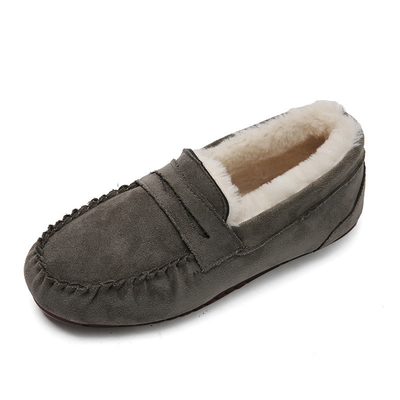 Warme Runden-Toe Velvet Cotton Plush One-Schritt-Schuhe des flachen Absatzes für Pendler