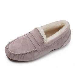 Warme Runden-Toe Velvet Cotton Plush One-Schritt-Schuhe des flachen Absatzes für Pendler