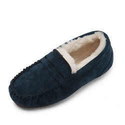 Warme Runden-Toe Velvet Cotton Plush One-Schritt-Schuhe des flachen Absatzes für Pendler