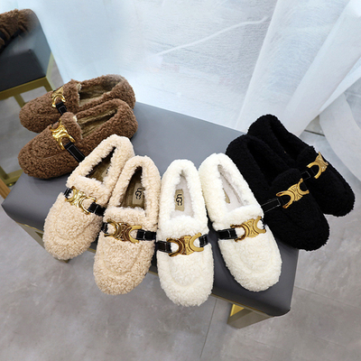 Niedrige auf den Fersen gefolgte Schaufel-Lamm-Wollschuhe plus Samt-warme Baumwolle für Autumn And Winter