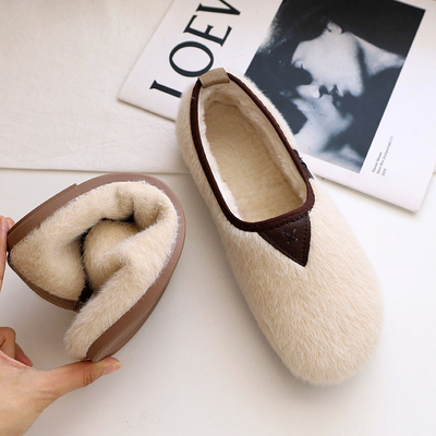 Schwangere Frauen-Baumwollweichbesohlte Schuhe flachbodig plus Samt warmes Peasy