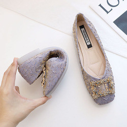 Feenhafte Art-weichbesohlte quadratische Schnallen-Schuhe Frühling und Autumn Flat Bottomed