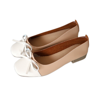 Nackte arbeiten flache Schuhe der Komfort-Pumpe Colorblock der Frauen, lederne Bogen-Ebenen um