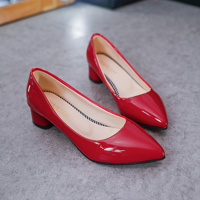 Pumpen-Geschäftslokal der Frühlings-einzelner Schuh-spitzes Damen-hohen Absätze 4cm ledernes oberes