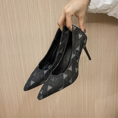Schuh-flaches Mund-Stilett Spitze-Druck-Sommer-heller Single Ladys-hohen Absatzes