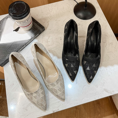 Schuh-flaches Mund-Stilett Spitze-Druck-Sommer-heller Single Ladys-hohen Absatzes