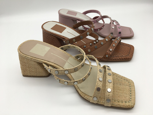 #6 - #11 Sommer Chunky Heel Sandals/Tan Ladys Peep Toe Sandals