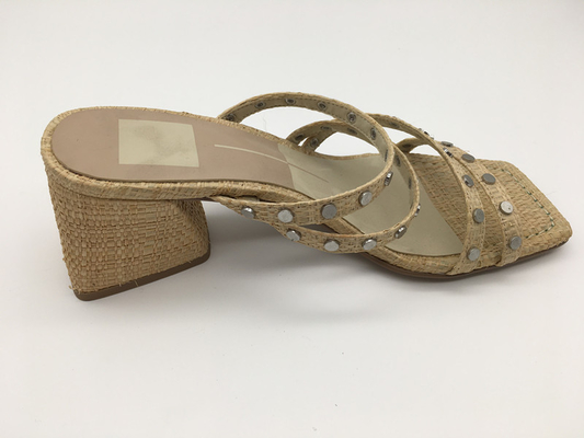 #6 - #11 Sommer Chunky Heel Sandals/Tan Ladys Peep Toe Sandals