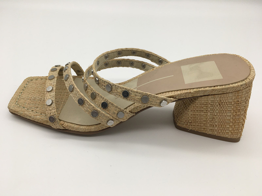 #6 - #11 Sommer Chunky Heel Sandals/Tan Ladys Peep Toe Sandals