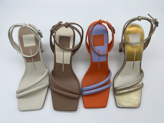 Browns purpurrote 3-Zoll hohe Fersen-Sandalen der Knöchel-Bügel-Damen-Schuh-TPR