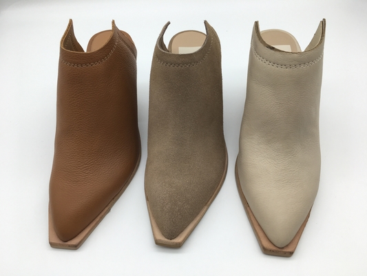 Lederne die Abendschuh-Beige der zufälligen Plattform-Frauen 3 Zoll-Fersen-geschlossene Zehe