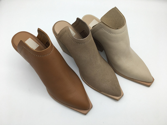 Lederne die Abendschuh-Beige der zufälligen Plattform-Frauen 3 Zoll-Fersen-geschlossene Zehe