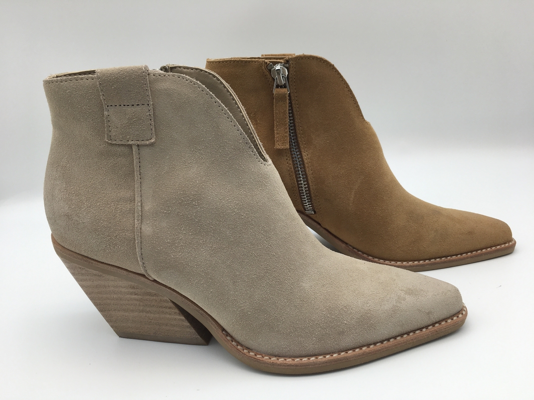 Stiefel brauner Kuhvelourleder Frauen Kleidermit Metallreißverschluß, zeigten Zehen-ABS-Fersenhalbstiefel