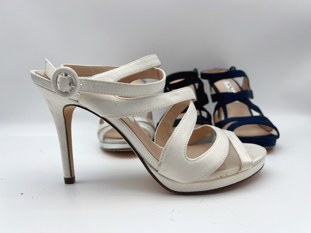 Offene Toe Stiletto Elastic Strap High-Fersen-Sandale-weiches Nappaleder/zusammenpassende weiche Masche