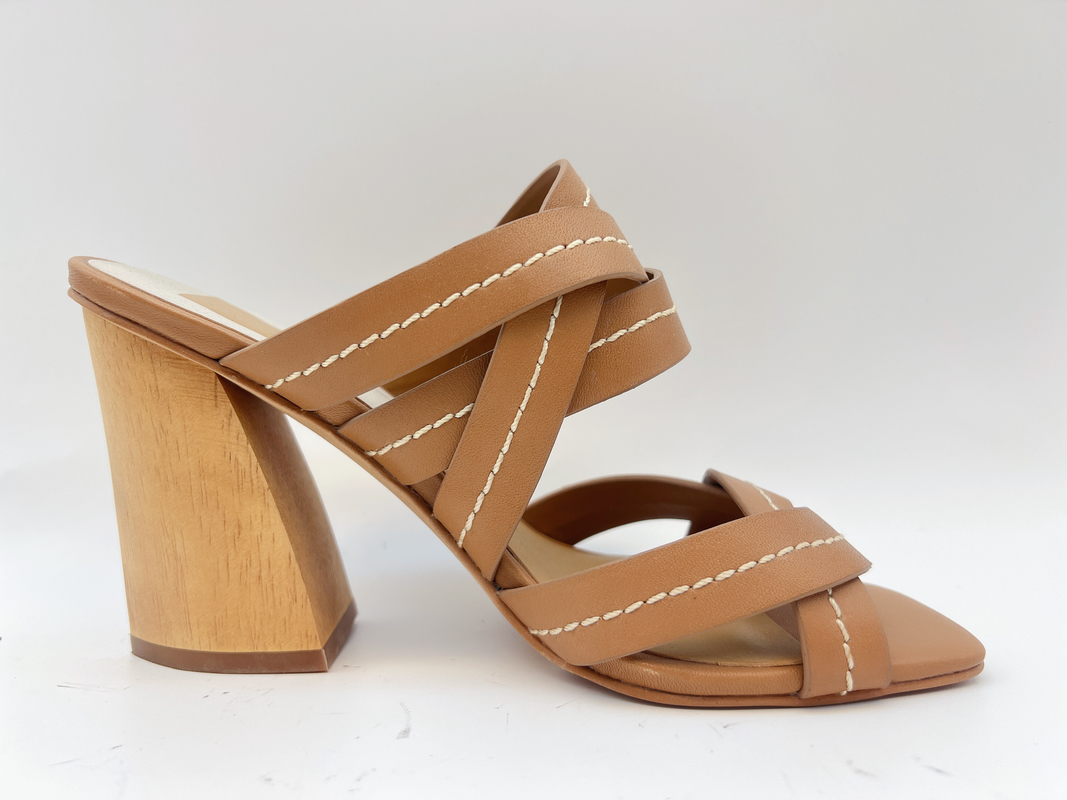 Tan Ankle Strap Womens Dress beschuht 3 Zoll-Chunky Heel Open Toe Sandals SGS