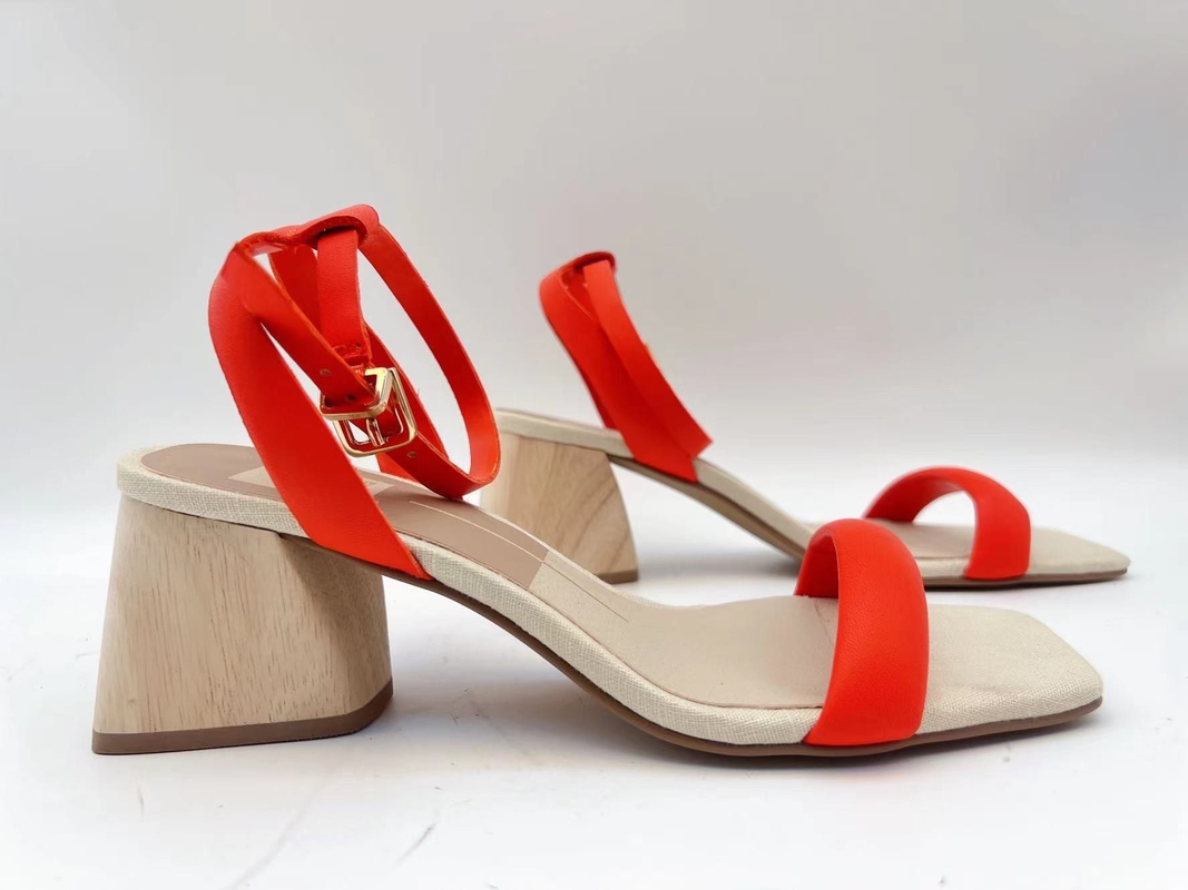 Orange Damen überziehen weich Sandale-einzelner Bügel-offenes Toe With Soft Nappa Leather-Oberleder mit Leder