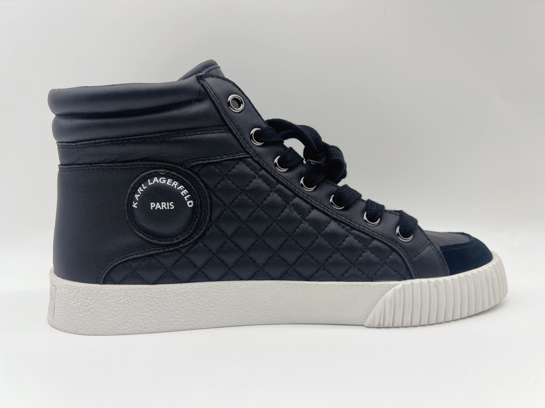 Echte lederne athletischer Sport-Schuh-hohe Spitzendamen schwarz mit Ykk-Metallreißverschluß