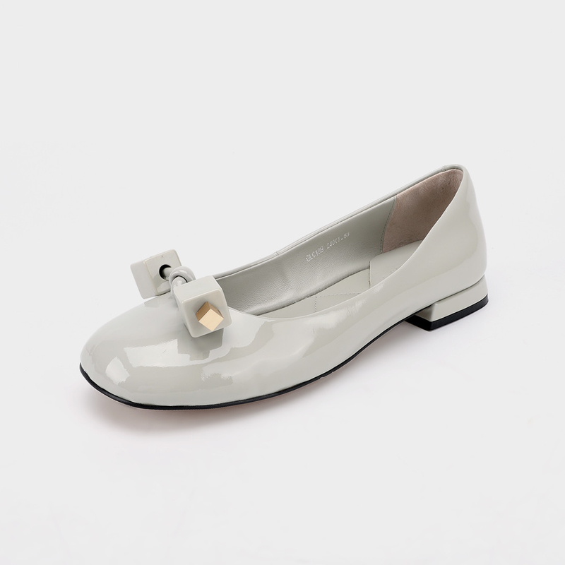 Reis-graue quadratische Schnallen-Damen-beiläufige flache Schuhe, bequeme flache Schuhe der Frauen