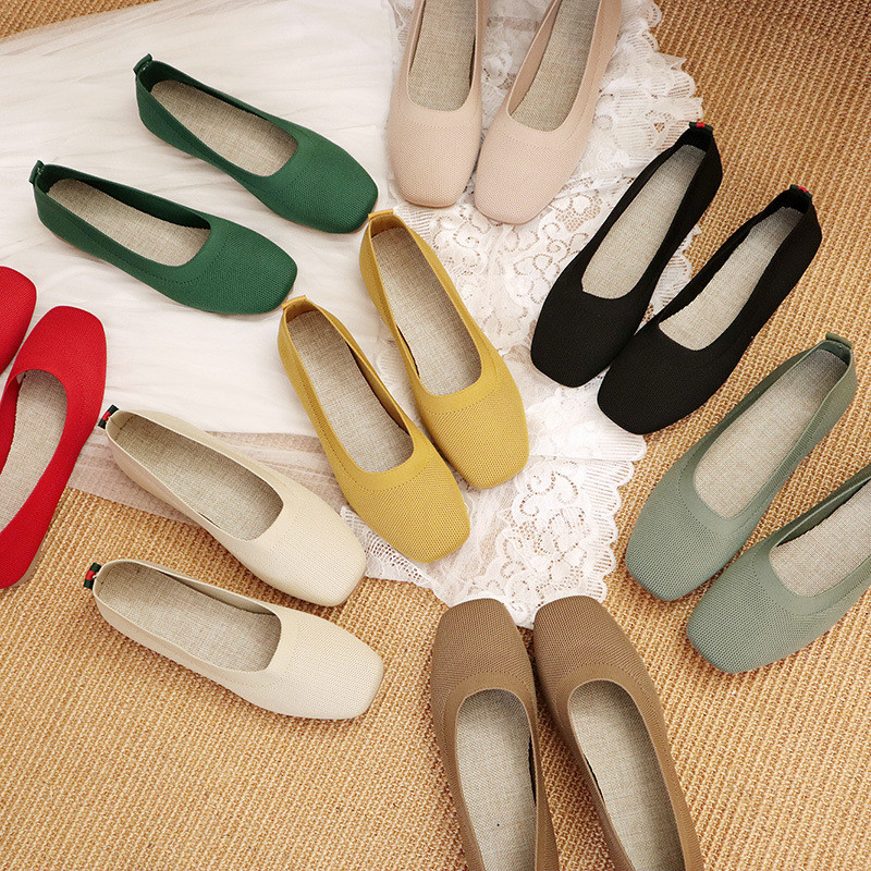 Rundkopf-flachbodig Tageszeitung gestrickt die Müßiggänger-Dame Flats Shoes aller Match-Frauen