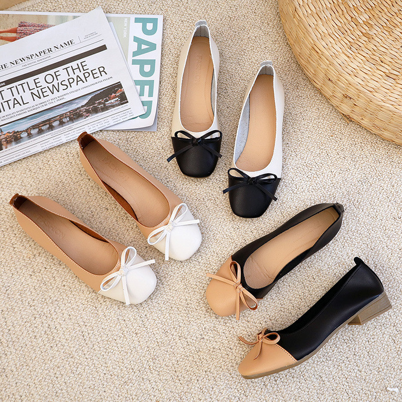 Nackte arbeiten flache Schuhe der Komfort-Pumpe Colorblock der Frauen, lederne Bogen-Ebenen um