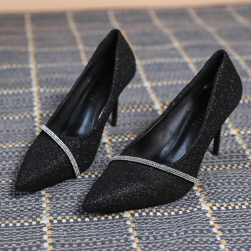 Glänzendes Luxusschuh-Bergkristall-Geschäft Lager Size Ladys Summer Wedding der hohen Absätze